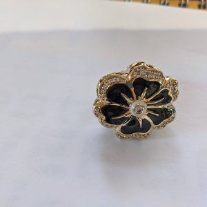 Lia Sophia beautiful!  gold, enamel flower ring